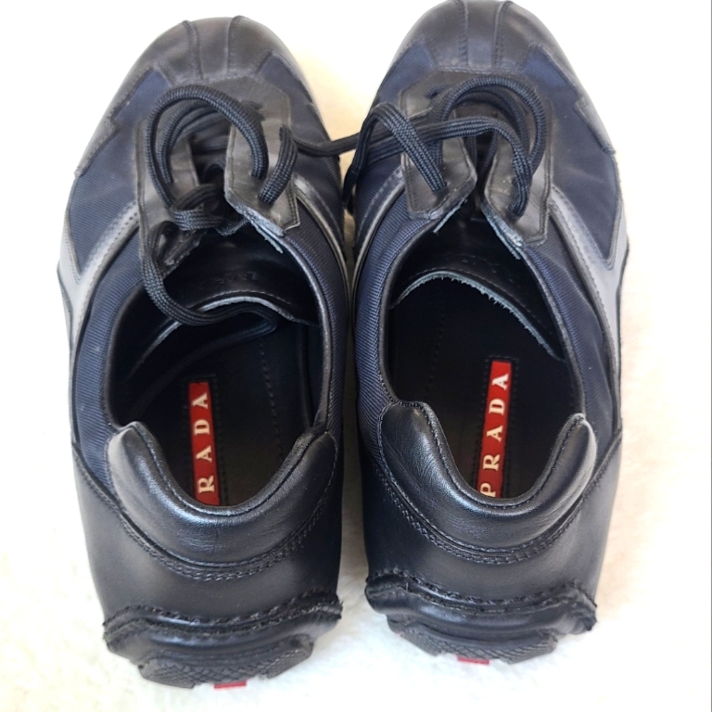 Prada Sport original authentic leather and knit sneaker